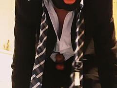 Masturbation in BUSINESS SUIT gets wild