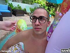 naughty stepmom with big tits and shaved pussy punishes with blowjob and facial