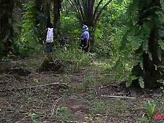 White Ass Queen Banged Hard in Village Bush by Random Stranger