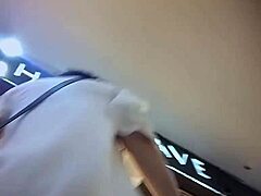 Young Asian girl in purple panties gets spied on through upskirt lens in voyeur video