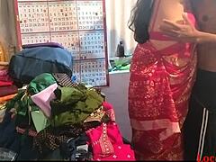 wow, indian husband fucks me wild in saree at home, insane!