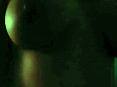 Latina teen 18+ with huge natural tits riding cowgirl, moaning while watching TV to avoid neighbors hearing