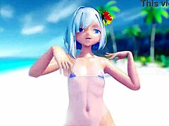 teddy bear cutie dancing seductively in tiny bikini