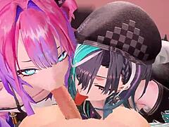 綺々羅々ヴィヴィ& 輪堂千速 in anime hentai 3d porn