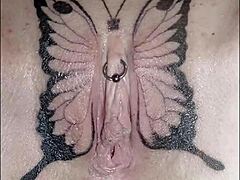 Crystal Butterfly with Music and Tattoos