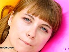 Stunning Girl Shows Her Sexy Body on Sofa! How Can You Resist This Petite Blonde?