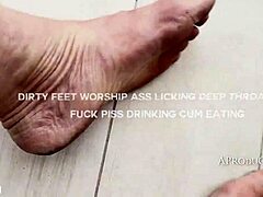 Hell Yeah! Dirty Feet Worship with Piss Drinking Action!
