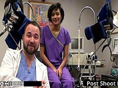 freshman endures intense mandatory hitachi orgasm from dominant nurse jackie banes