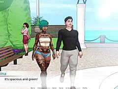 Why is this hot milf sucking and fucking a monster cock in public double penetration? - Devine Heel 3D game