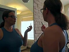 Oh wow, that hot stepmom totally fucks this 19-year-old girl in our cute home video, pissing on her face while she's beaming with joy! 😍💦