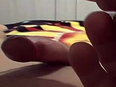 Brittney Blew strips off stockings and lingerie to finger her shaved asshole without condoms