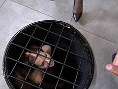 Wife and Husband Piss Hard on Submissive Stepdaughter