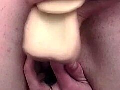 While he lay there, I took those toys and completely ruined his tight pussy.