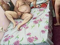 Muscular Bodybuilder Licks Hairy Armpit Of Sexy Young Girl In Lingerie