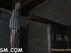 Blonde Babe Bound in BDSM Toys Masturbation