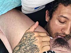 Young slut shakes and cums hard on big black cock in bedroom bareback action