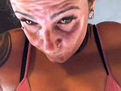 at the gym, almost expelled for being with a tanned girl in blouse, got so wet sweat dripped from my pussy