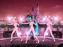 Hatsune miku rin luka in nude bunny costume