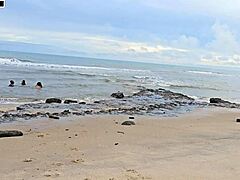 the playful group turned into wild sex on the crowded brazilian beach.
