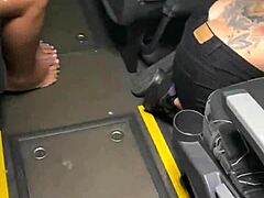 the risky public banging inside the bus happened with real watchers around the curvy latina wife