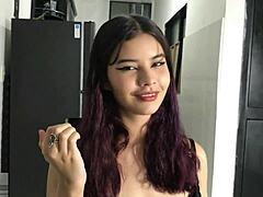 standing work and sucking, latina stepsister is perfect