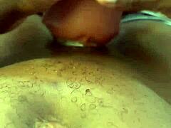 sneak peek of muscular black lover penetrating teen babysitter's pussy in pov