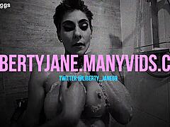Liberty Jane's solo dildo play with huge orgasm 😊