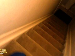 The mature big ass milf stepmom gets caught masturbating with vibrator in bedroom. Stepson gives her deepthroat foreplay and cums on ass after riding cowgirl.
