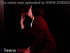 Student Deepthroats Cock at Gloryhole in Cosplay!