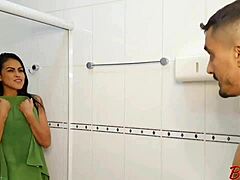 He surprised me in the bathroom, made me deepthroat his huge cock, then fucked me doggy style