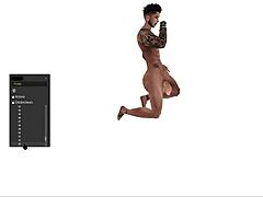 black toon fucks in various positions in the shop.