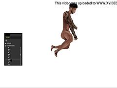 black toon fucks in various positions in the shop.