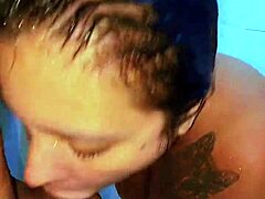 Surprised Hot Babe In The Shower