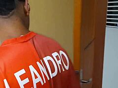 Couple in hot fuck with black anal fetish costumes and pov assfucking