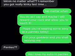 Femdom sexting humiliates sissy bitch with teasing.