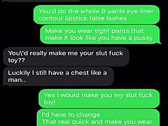 Femdom sexting humiliates sissy bitch with teasing.