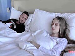 stepdad in saint nick costume fucks young ariana marie with blowjob and oral in christmas fantasy