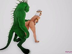 Reptile with two cocks breeds with an egyptian priestess of love! Furry monster 3d porn wild life with rough anal fucking