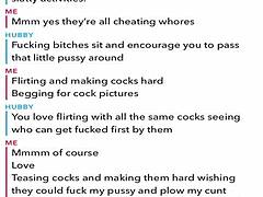 Sexting and cuckolding husband on snap chat with old guy in web chat session