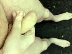 Risky masturbating outside at midday with big cock pov amateur homemade solo naked public outdoor action