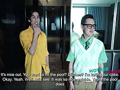 Nikki Zee and Jessica Aaren team up with David Lee for a wild vacation adventure, sharing double step-dong action in a hungry milf gangbang fantasy.