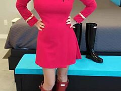 she was boldly going on a casual adventure. exploring new places in her dress and boots.