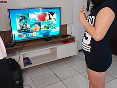 Oh wow, this housewife seduces the technician with a rough doggystyle bang while her husband's away? She rides his big cock in fetish cowgirl action.