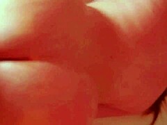 curvy redhead wife sneaks into mature stud's room for rough bbw anal creampie while husband sleeps.