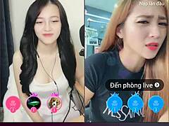 two cute girls go live on uplive, chatting casually and showing off their sexy korean vibes in webcam session