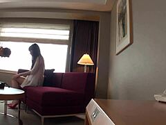 Overwhelmed by Desire for Tall Japanese Student with Big Natural Tits in Secret Model Audition Photoshoot.