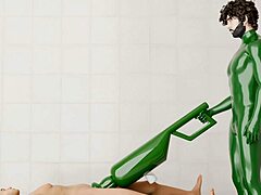 Man Operates Rotating Device On Fellow Guy