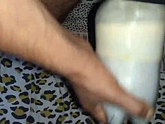 This Moroccan girl was all alone in her homemade setup, chatting on webcam and masturbating her sexy Arab pussy until a big cumshot.