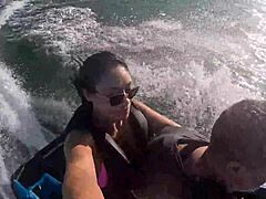hey, check out these wild adventures on a jet ski in guarujá sea with a sexy young brazilian teen and her long hair.