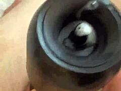 i feel so excited and aroused while teasing this tied-up cock with the milking machine